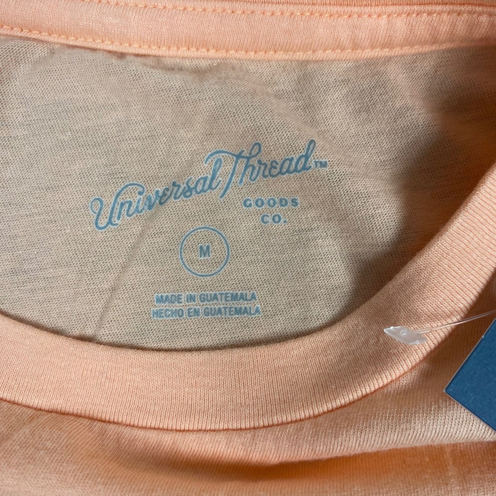 Universal Thread Womens Peach Glimmer Short‎ Sleeve Crew Neck T Shirt Size M - Picture 5 of 6